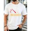 Unisex Fuel Gauge I Need Beer Funny Slogan Graphic Cotton Short Sleeve Tee Soft Male Summer Casual Breathable Street Top