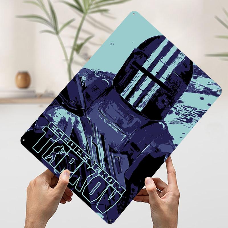 Escape From Tarkov Tinplate Poster Customized Wall Art Vintage Metal Signs Retro Tin Plaque for Home Decor Accessories House