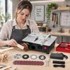 Mini Desktop Saw Machine Aluminum Alloy Multifunctional Cutting Tool with 4 Saw Blades EU Plug