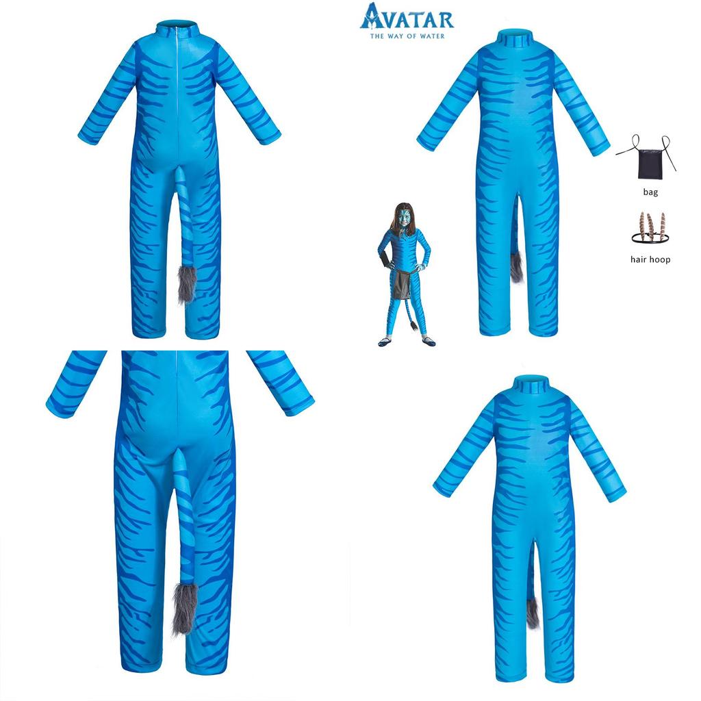 Exquisite Avatar Cosplay Suit For Halloween Party Unisex Kids Jumpsuit Set