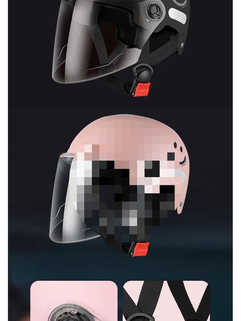Certified New Smiley Face Helmet for Electric Scooters and Motorcycles - Summer Sun Protection, Half Coverage