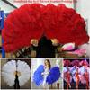 Big Red Ostrich Handheld Feather Fan 30*52cm 35*60cm Carnival Belly Dance Stage Fan