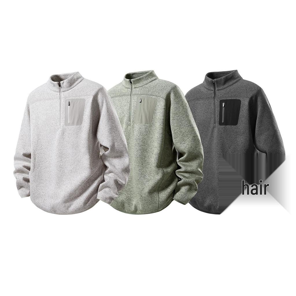 Men's Slim-Fit Half-Zip Outdoor Base Layer Pullover for Winter Sports and Casual Wear
