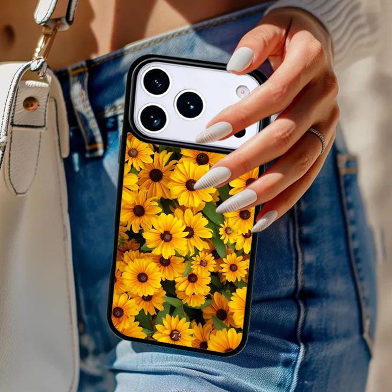 Coque de téléphone florale tournesol pour iPhone 17 Air 14 15 13 12 Max Housse pour Apple 16e 11 Pro Max Plus Coque