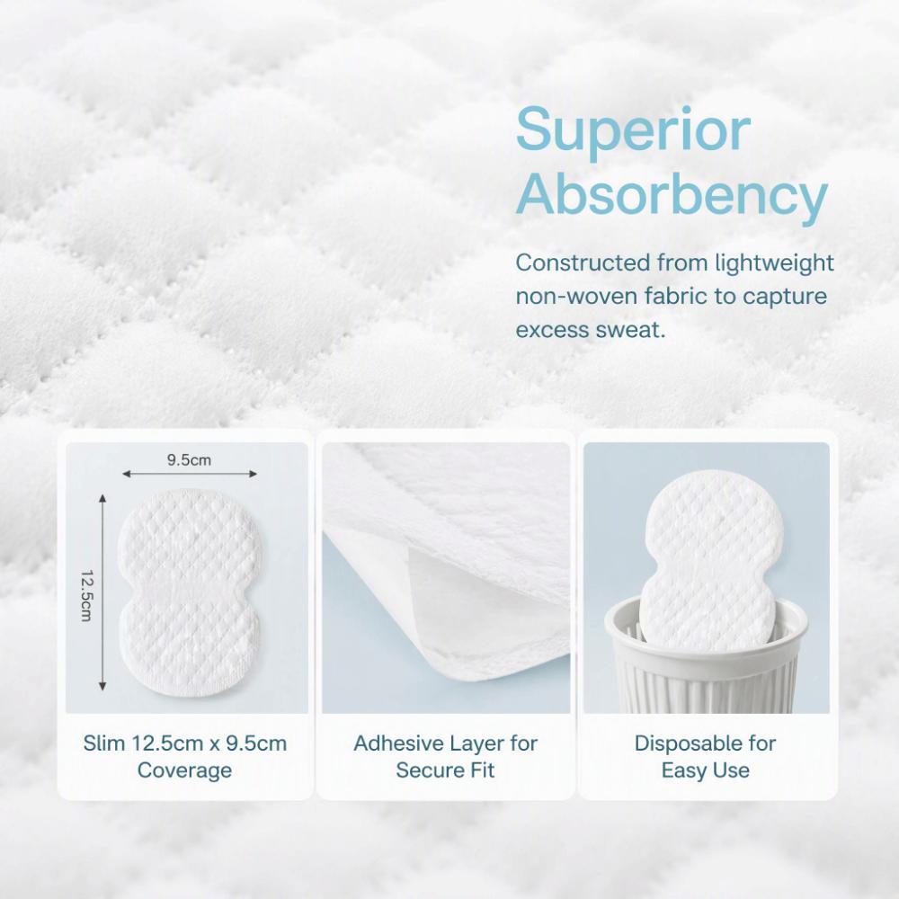 100pcs Sweat Absorbing Core Underarm Sweat Pads Ultra Thin Perspiration Pads For Daily Wear