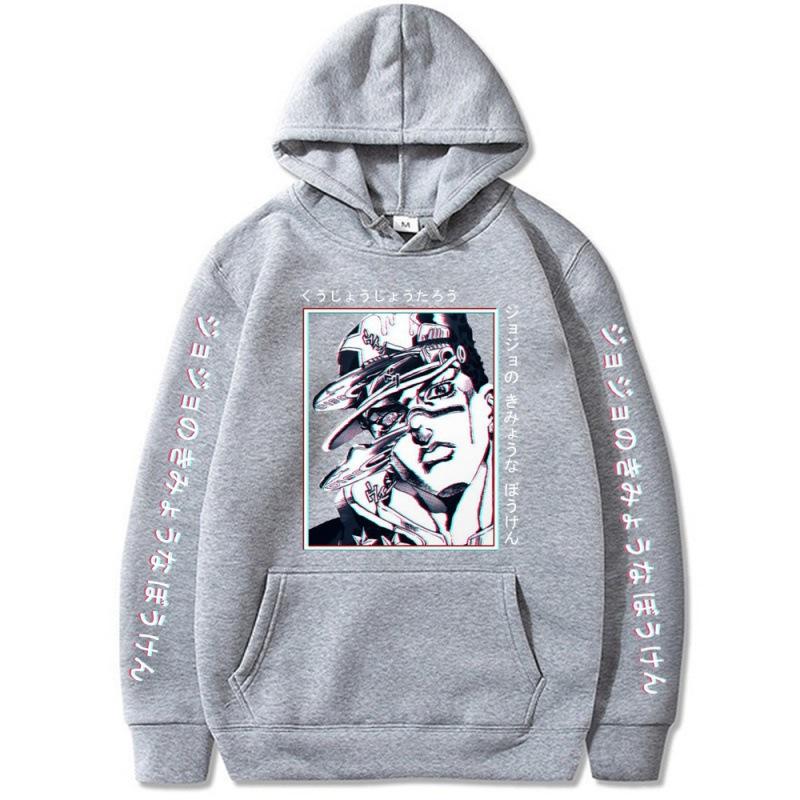 JojoKujo Jotaro Autumn Men's Hoodies Boys Harajuku Girls Pullover Fancy Music Gift Casual Loose Comfortable Sweatshirt