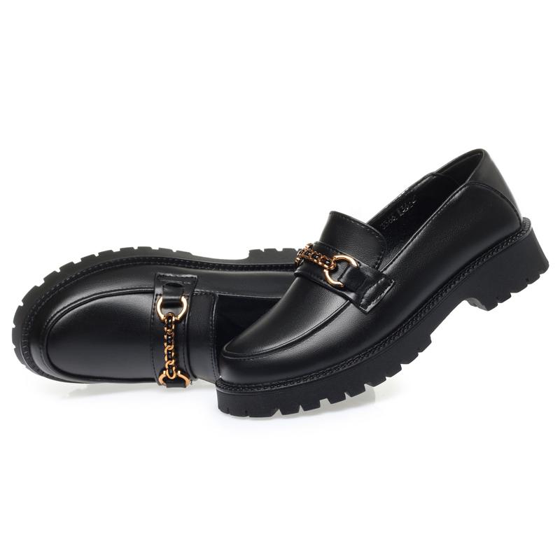 Chaussures Penny de printemps en cuir véritable pour femmes, mocassins à enfiler à plateforme pour étudiantes