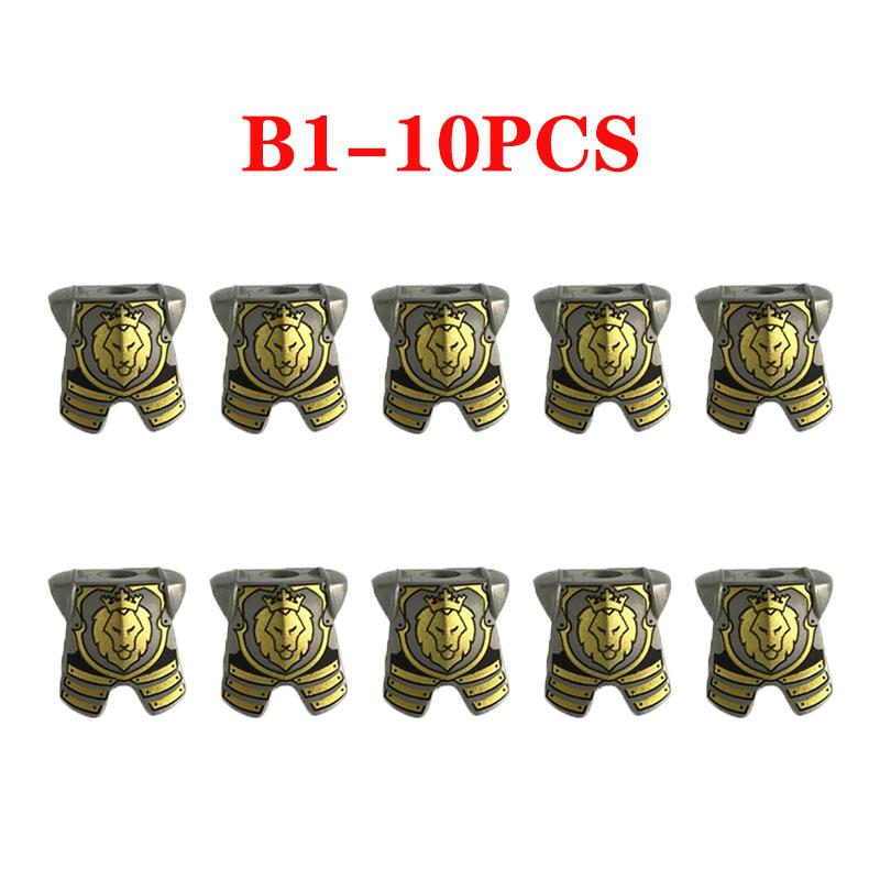 MOC Medieval Military Figures Weapons Building Blocks Knight Soldiers Shield Vest Armor Sword Ax Spear Bricks Toys Children