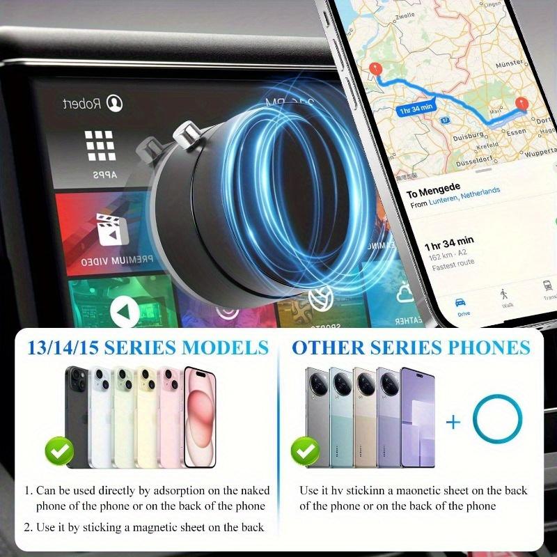 Vacuum Magnetic Car Phone Holder Magnet Suction Wall Bracket for iPhone 16 15 14 13 Pro Max Retractable Adjustable Mobile Stand
