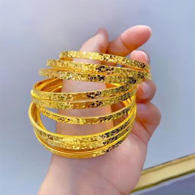 24K Gold Bracelet with Strong Color Retention, Bright Glow, and High-End CNC Craftsmanship