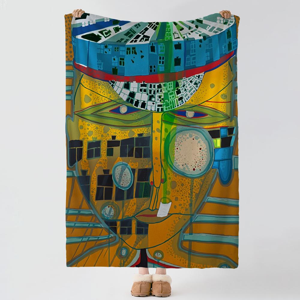 Κουβέρτα Friedensreich Hundertwasser Μαλακή Ζεστή Φανελένια Πολλαπλών Χρήσεων για Κρεβάτι Καναπέ Γραφείο Κλιματισμό Κουβέρτα για Ύπνο