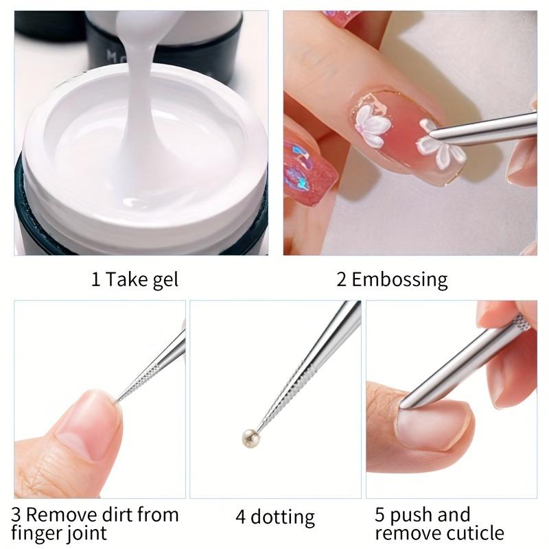 Xiaomi Nail Double-Ended Pusher Nail Cuticle Remover Stainless Steel Orange Wood Stick Bevel Steel Pusher Dotting Pen Nail Salon