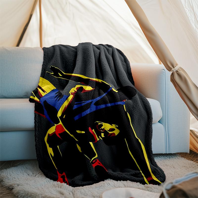 wrestling Theme Printed Blanket - Perfect for Couch, Bed, Travel & Outdoor Use | Machine Washable, Cozy & Durable.