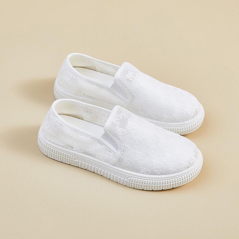 Summer Mesh White Shoes for Students, Breathable and Height Increasing Casual Board Shoes