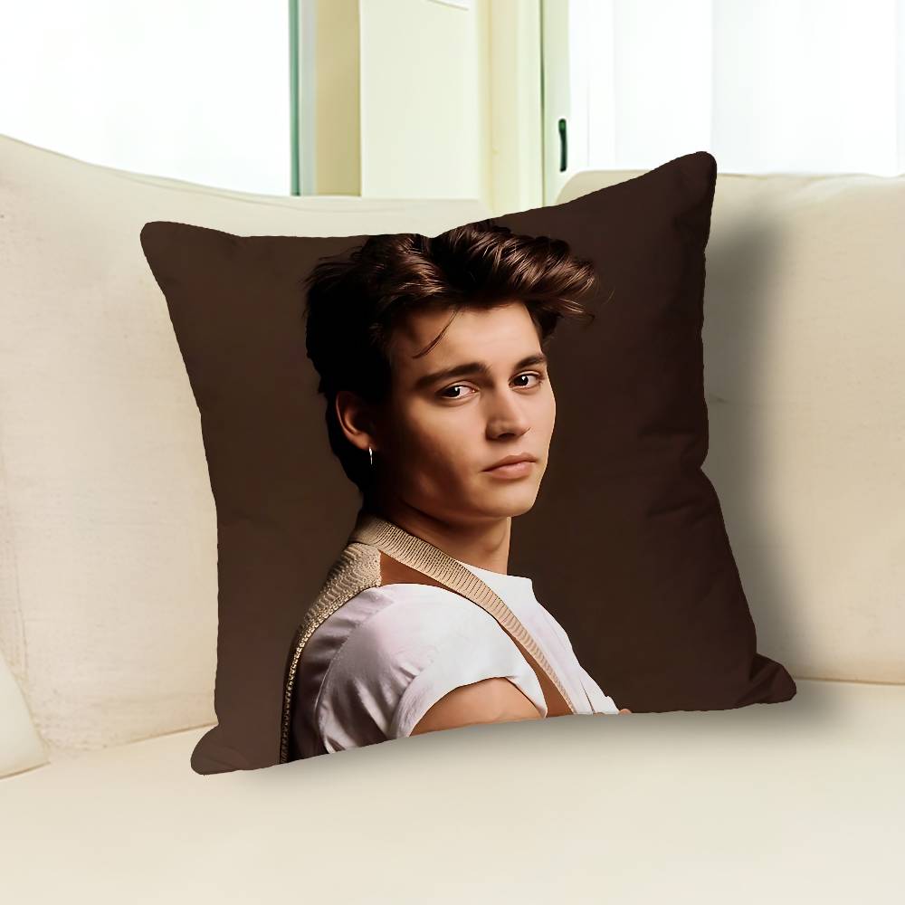 Actor J-Johnny D-Depp Pillow Cases for Bedroom Living Room Sofa Home Decor Polyester Cushion Cover with Zipper