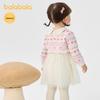 Balabala Girls' Autumn/Winter Fake Two-Piece Princess Dress