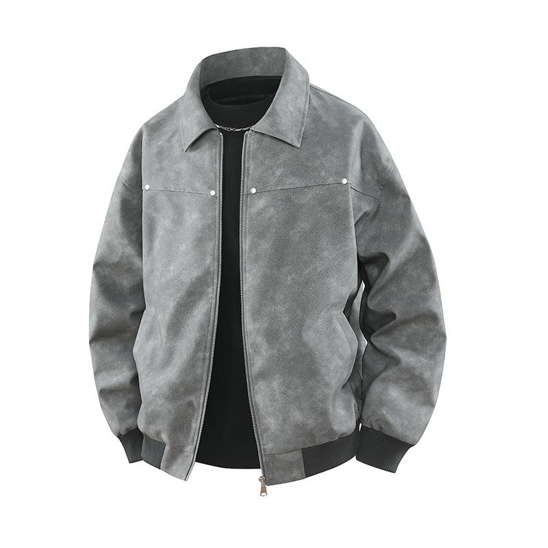 

Мужская куртка из искусственной кожи в стиле ретро, осенне-зимняя, мотоциклетная, бейсбольная форма, повседневный топ в стиле хай-стрит 4XL