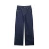 Womens Short Denim Trench Coat French Blue Belt Wide Leg High Waist Design Casual Wear