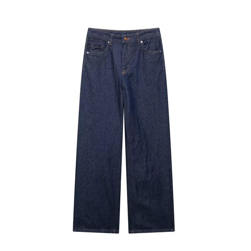 Womens Short Denim Trench Coat French Blue Belt Wide Leg High Waist Design Casual Wear