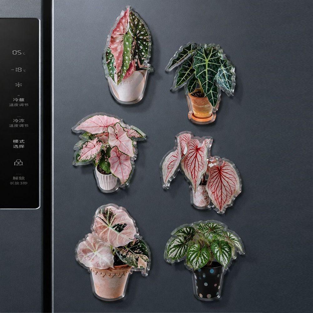 Rotatable Artificial Plant Fridge Stickers Magnets Waterproof Mini Plant Fridge Magnet Kitchen