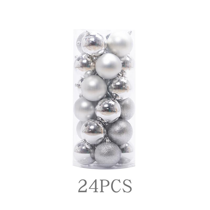 Festive 6CM Gold & 8CM Silver Christmas Balls - Shiny & Matte Hanging Tree Ornaments