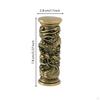 Dragon Pillar Ornament with Raised Design Brass Carving Antique Style for