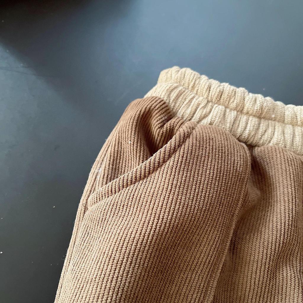 Modisches Herbst-Zweiteiler-Set für Jungen 2025: Lammwolle-Sweatshirt & Cord-Hose