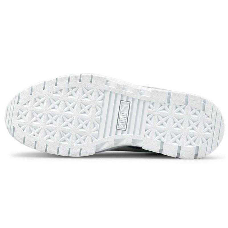 Puma Mayze Women Suede Wear-resistant Platform Low Skate Shoes Black White 380784-01