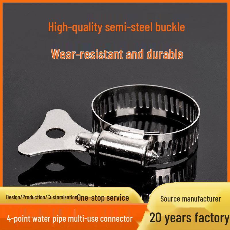 Amerikanische Schlauchschelle aus Halbstahl mit Schraubenschlüssel, 29-35 mm, Edelstahl, Multifunktion