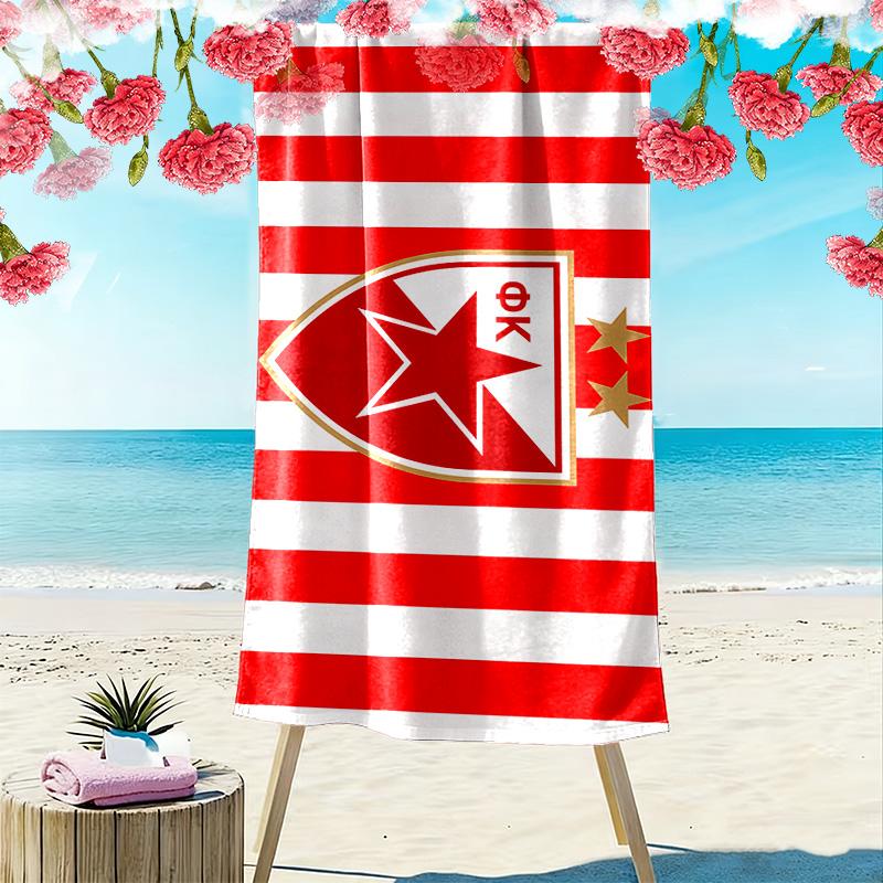 Roter Stern Belgrad Druck Strandtuch, Großes Weiches Schnelltrocknendes Handtuch für Strand Camping Schwimmen