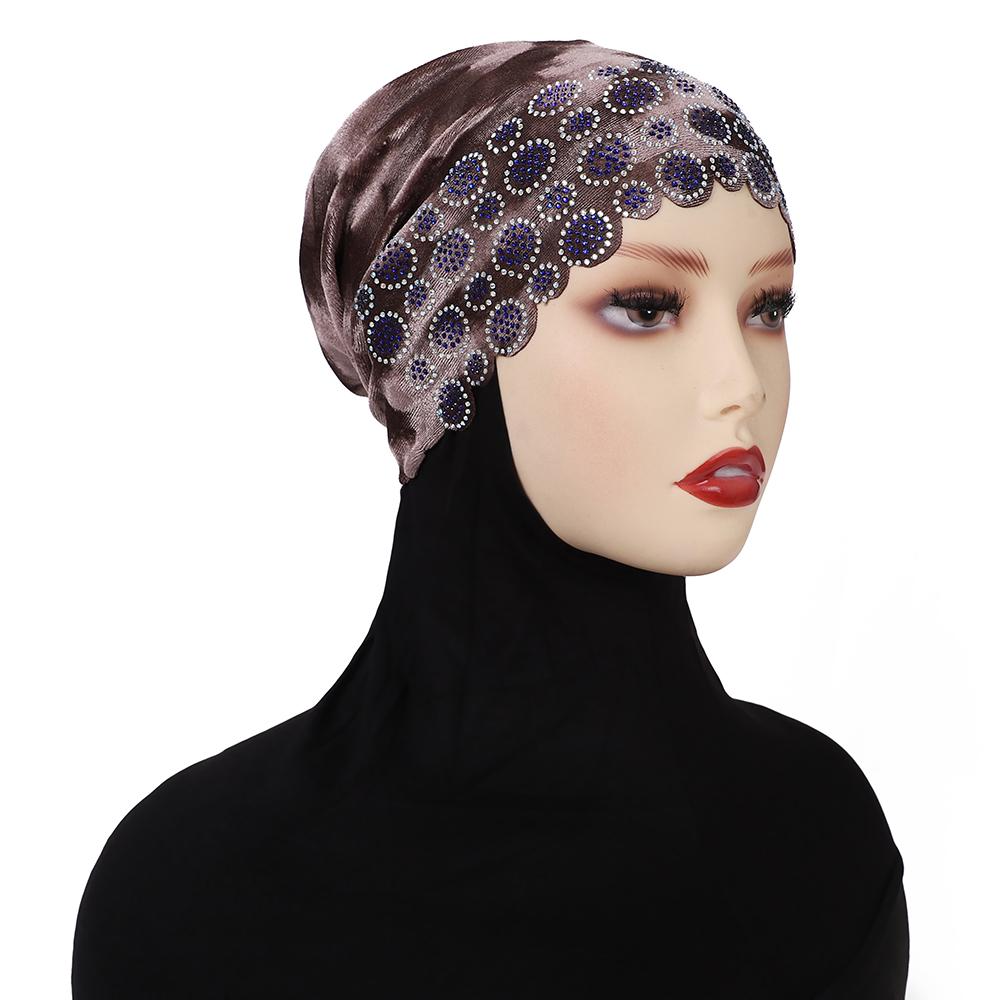 New Design Muslim Underscarf Hijab Cap Instant Turban Abaya Hijab Headscarf Bonnet African Diamonds Head Wraps