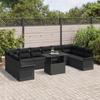 VidaXL Ensemble de canapés de jardin 11 pièces avec coussins en poly rotan noir 3348359