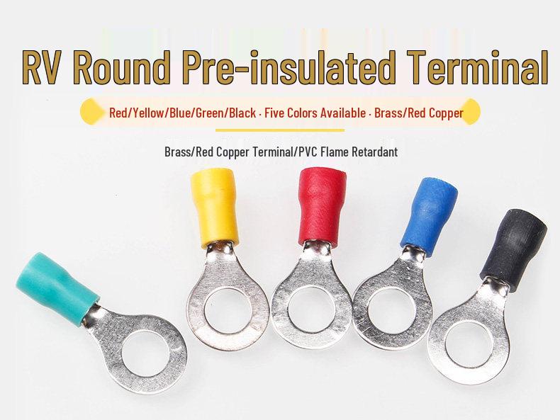 Pre-Insulated Circular Crimp Terminal Lugs – Copper Wire, 1000 Pack