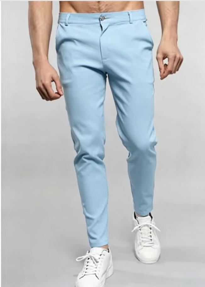 New European and American men's solid color casual trousers popular wholesale