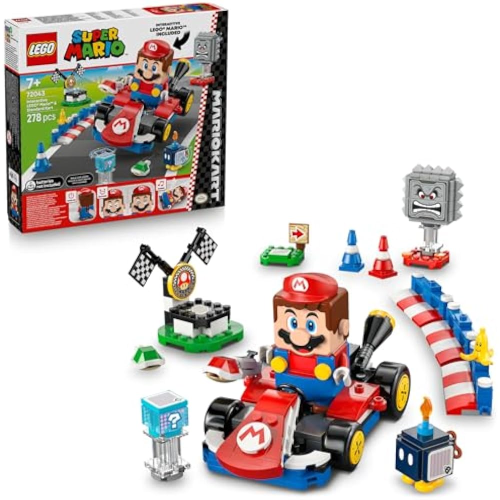 LEGO (LEGO) Super Mario Mario Kart (TM) - LEGO (R) Mario (TM) and Standard Cart Toy Birthday Gift...