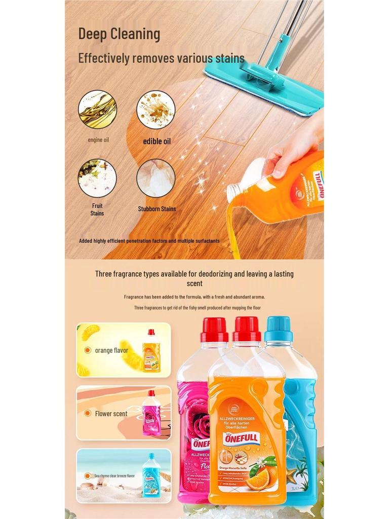 Niemiecki Detergent do Czyszczenia Podłóg: Antypoślizgowy, Świeży zapach do płytek i marmuru, Specjalny do mopa