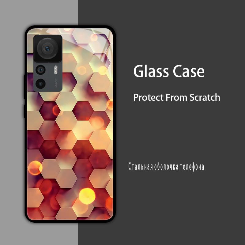 Cover in Vetro Temperato per Xiaomi 12T 12S 12X Custodia Rigida Posteriore per Telefono per Xiaomi 11T 10T 12T Pro 11 12 Lite Gusci Protettivi