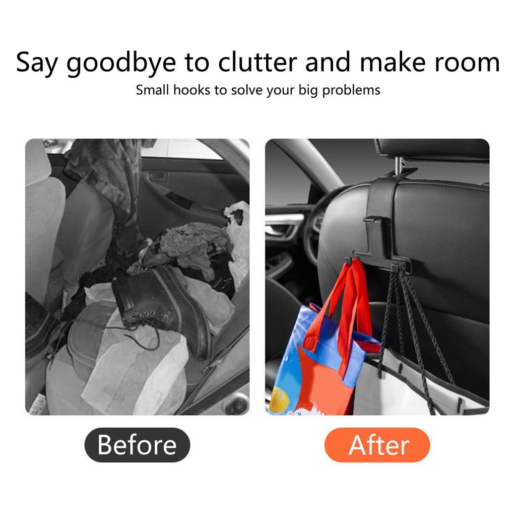 Backseat Hook Car Seat Back Hangers Space Saving Designs Leather & Metal Organizers Upgrades for Purses & Shopping Bags