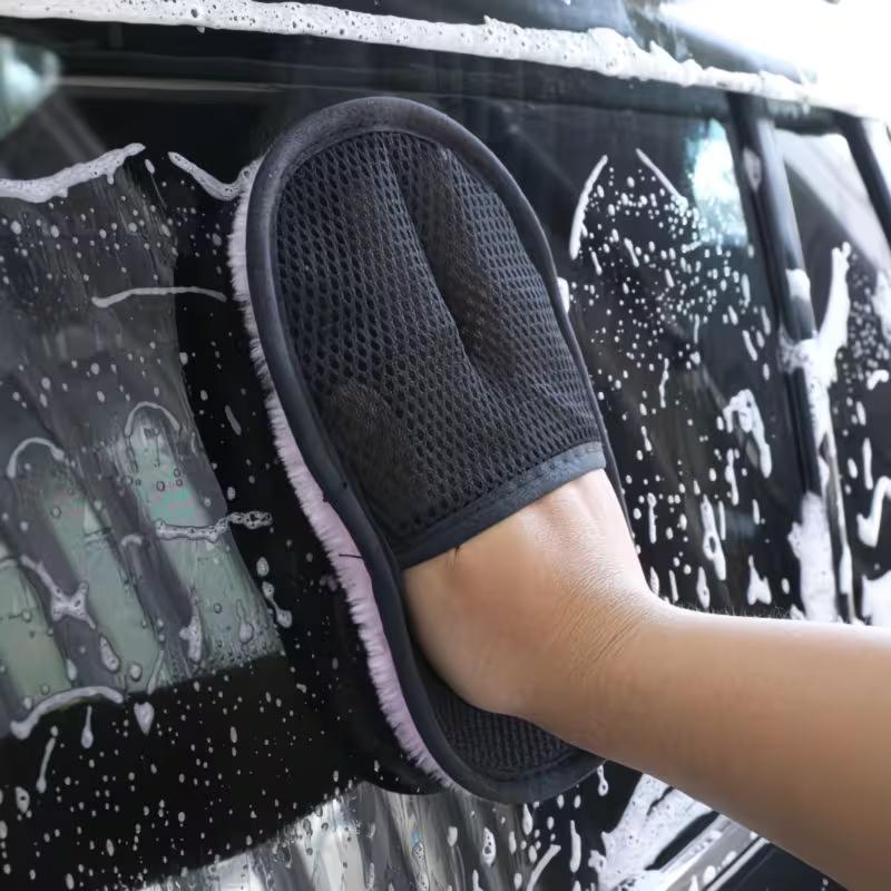 Microfiber Car Cleaning Mitt Lint-Free High Absorption Auto Interior Detailing Glove Dashboard Window Washing Tool