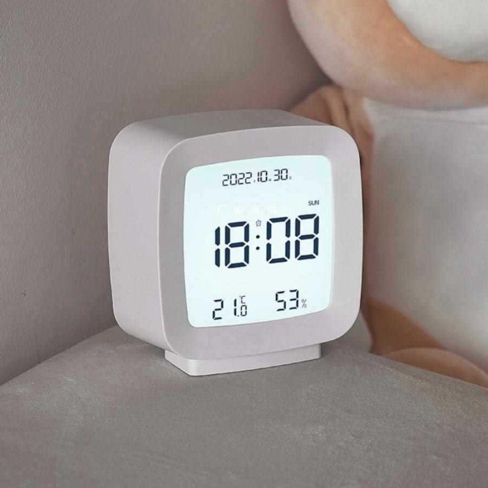 

Plastic Digital Alarm Clock Adjustable LED Clock LCD Alarm Clock Desktop Electronic Clock Calendar
