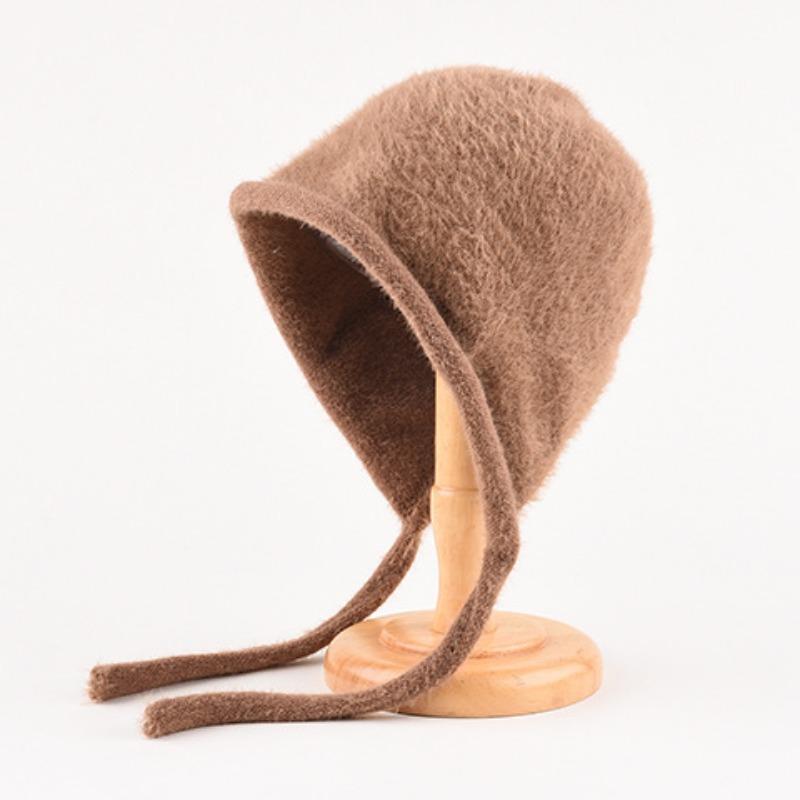 Mütze Damen Winter Warm Ohrenschutz Gestrickte Überziehmütze Sturmhaube Hut Band Doppelnutzung Plüsch Blitzmütze