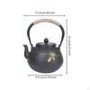 Cast Iron Teapot VineandLeaf Detail Rope Handle Textured Lidded Kettle for Boiling Water
