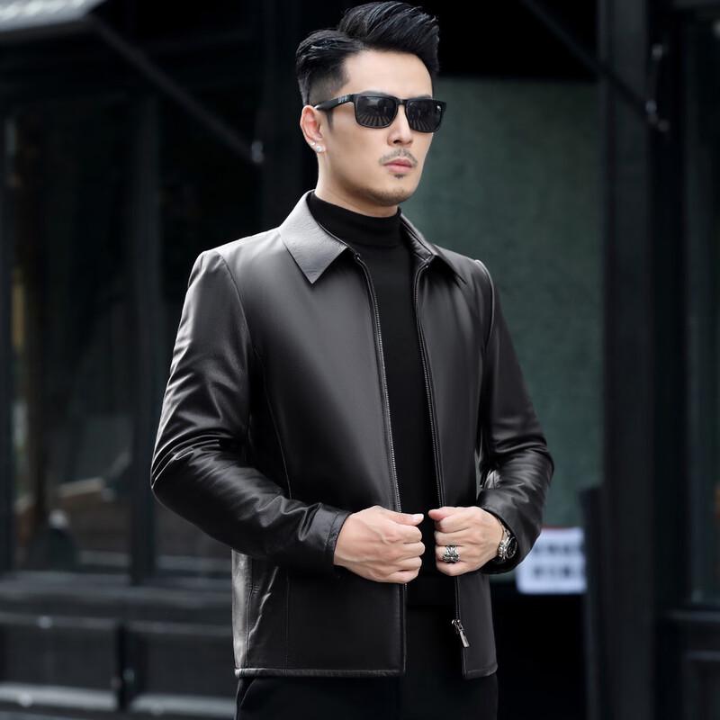 Men's First Layer Calfskin Business Casual Leather Jacket