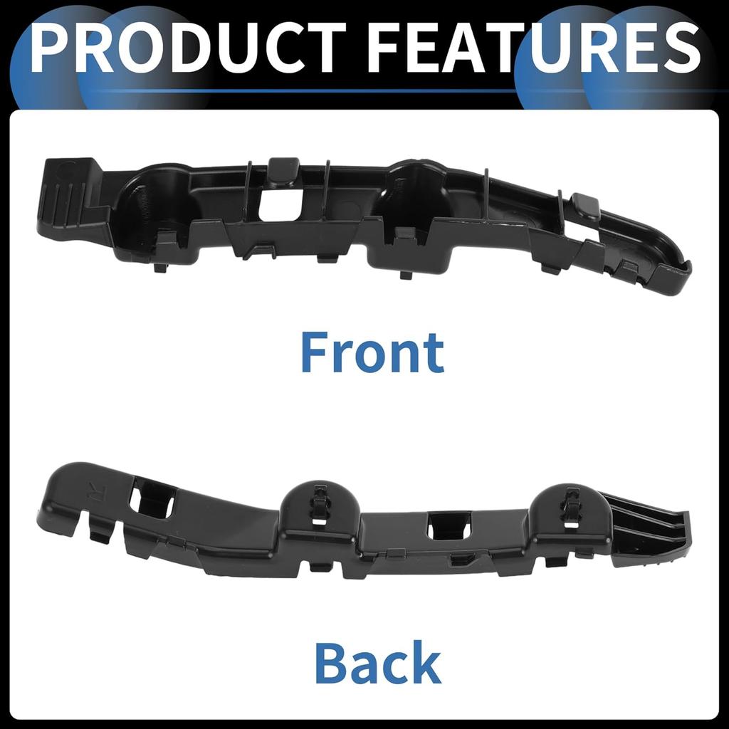 Bumper Support Bracket, Right Side Front Bumper Retainer Bracket Hold Mount No.62220JA01A for Nissan Altima 2007-2012 ABS Plastic Black, 1 Pc