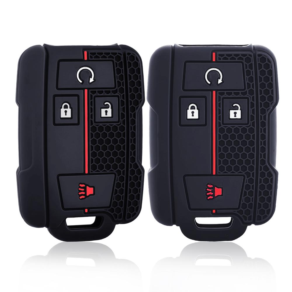 Silicone car key case for Chevrolet Colorado Silverado 1500 2500HD 3500HD GMC Yukon Sierra Canyon remote key protector