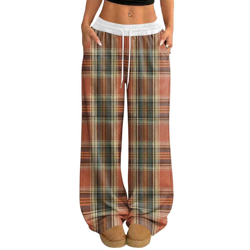 Women's Casual And Fashionable  Elastic Waist Loose Wide Leg Pants