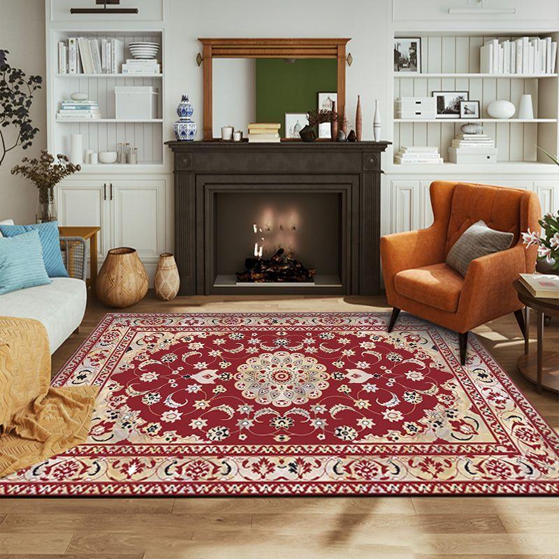 Persian Ethnic Style Carpets for Living Room America Style Decoration Non-slip Bedroom Rug Home Sofa Floor Mats Machine Washable