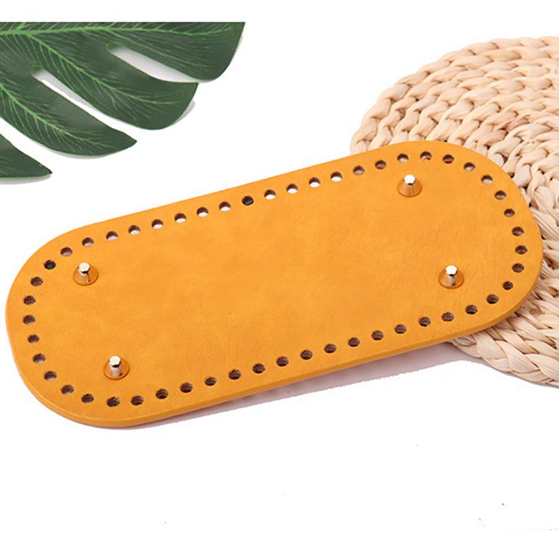 Oval Leather Crochet Bag Base - Hardened Handmade DIY Woven Bag Bottom Plate