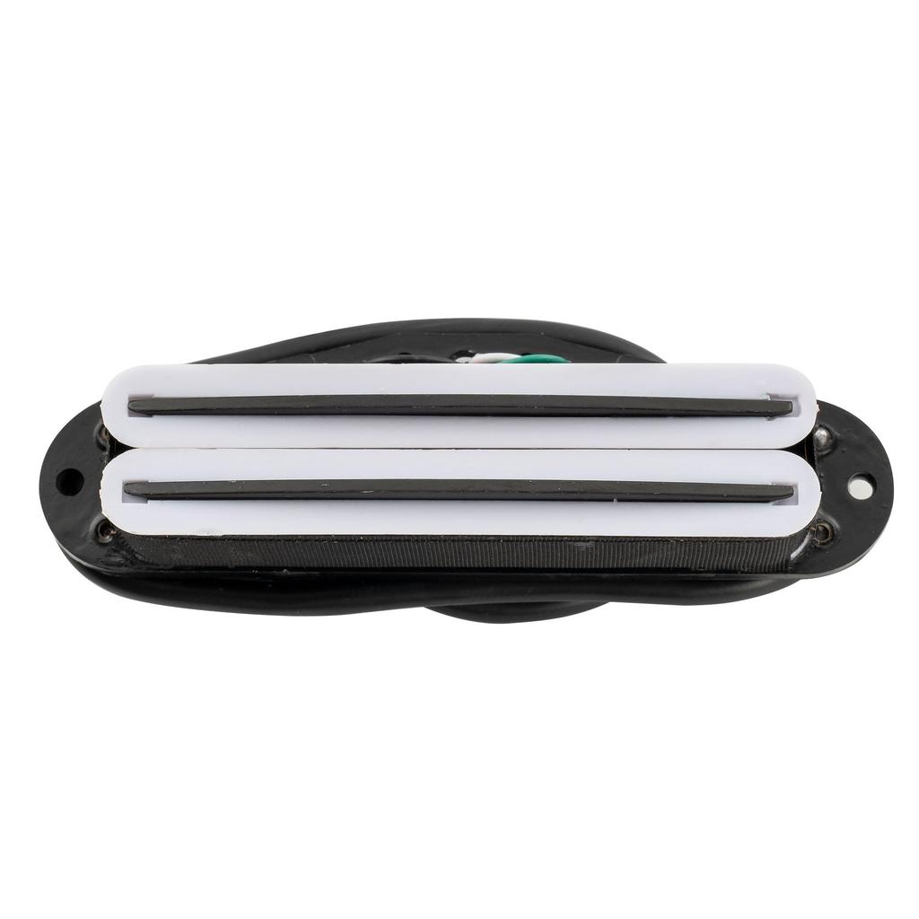 Musiclily Basic HOT RAILS Single Humbucker Pickup for ST Stratocaster and Squier Electric White Body with Black Rails Guitars,