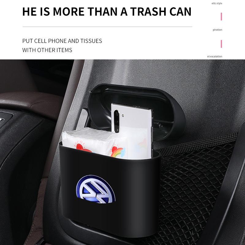 Car Trash Can Storage Box Vehicle Multifunctional Garbage Dust Case For Volkswagen VW Golf 4 R Rline Caddy Tiguan Polo Scirocco
